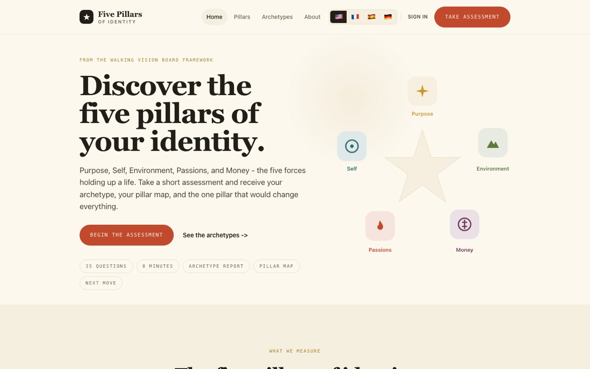 Five Pillars Assessment — live landing page